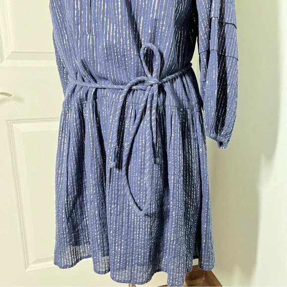 Apiece Apart Laguna mini dress in silver lurex stripes size M - Picture 11 of 13